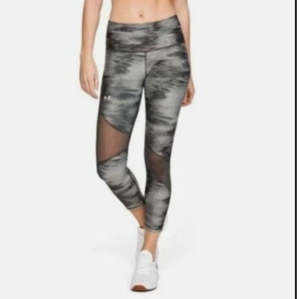 Under Armour Mesh Ankle Cropped Leggings, Women's Size LG